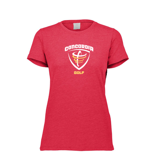 [FTSCUBRD-FAXS-LOGO1] Decker Women's Tri-Blend T-Shirt - Short Sleeve (Female Adult XS, Red)