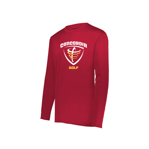 [222822.083.XS-LOGO1] Men's LS Smooth Sport Shirt (Adult XS, Red)