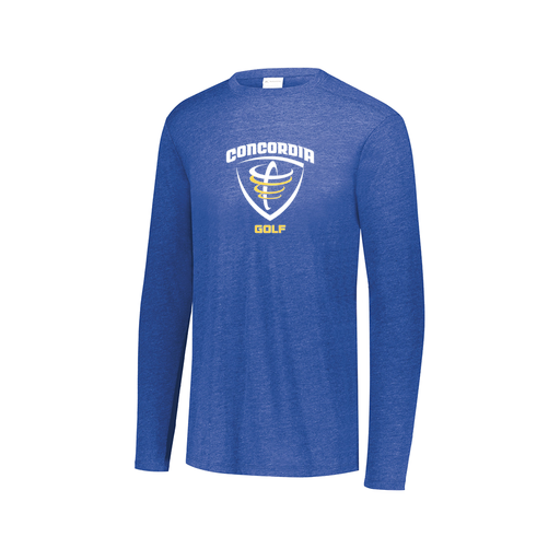 [FTLCUBRY-AXS-LOGO1] Decker Men's Tri-Blend T-Shirt - Long Sleeve (Adult XS, Royal)