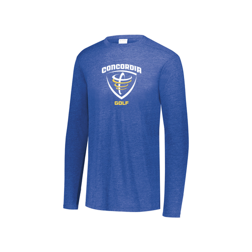 [FTLCUBRY-YS-LOGO1] Decker Youth Tri-Blend T-Shirt - Long Sleeve (Youth S, Royal)