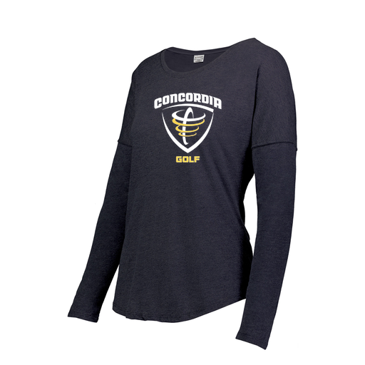 [FTLCUBNV-FAXS-LOGO1] Decker Women's Tri-Blend T-Shirt - Long Sleeve (Female Adult XS, Navy)